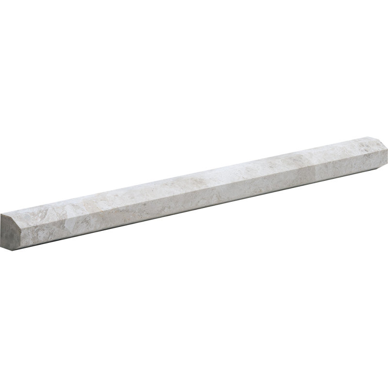MarbleSystems Pencil 12" x 0.69" Marble Pencil Liner Tile Trim in Gray